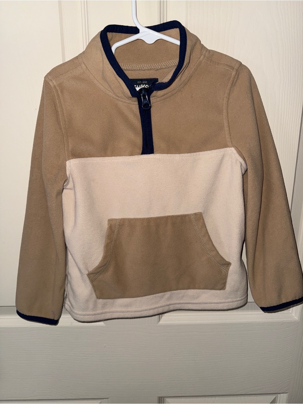 OshKosh B'gosh Tan & Cream Fleece Half-Zip Pullover 5T NWOT
